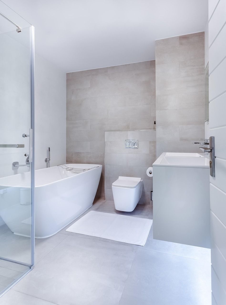 WC moderne clairement visible dans une salle de bains domestique